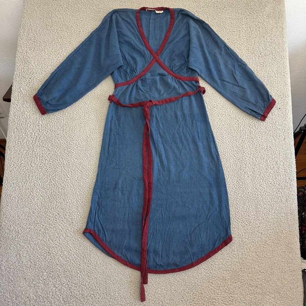 Vintage 70s Gurmeet’s San Francisco‎ Dress Dolman Cotton Belted - Picture 9 of 16